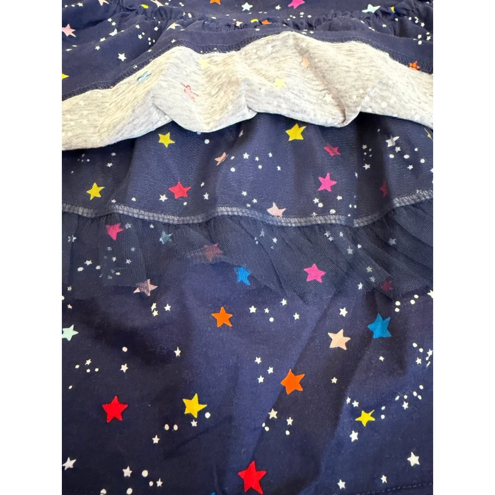 Hanna Andersson Star Dress 110 5 NWT Navy Long Sleeve Tiered Tulle Skirt